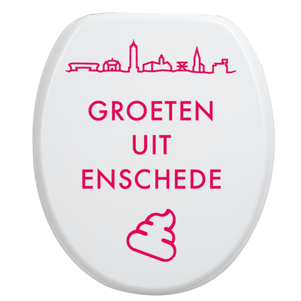 Toiletbrilsticker Enschede - Roze