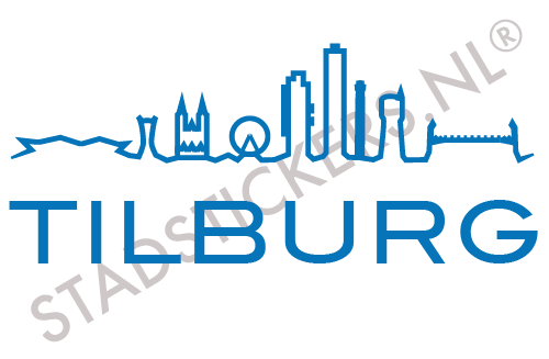 Muursticker Tilburg - Blauw