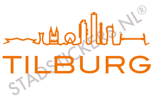 Muursticker Tilburg - Oranje