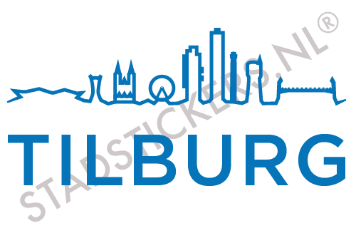 Sticker Tilburg - Blauw