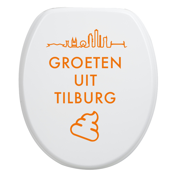 Toiletbrilsticker Tilburg - Oranje