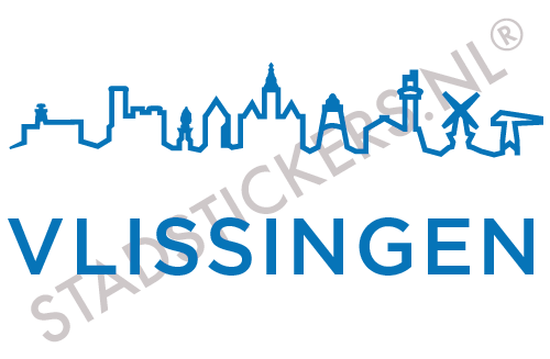 Sticker Vlissingen - Blauw