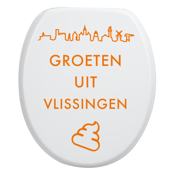 Toiletbrilsticker Vlissingen - Oranje