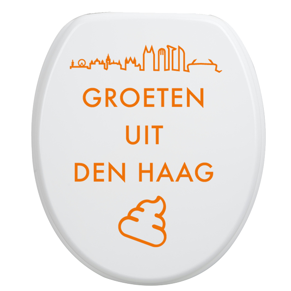 Toiletbrilsticker Den Haag - Oranje