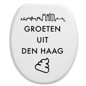 Toiletbrilsticker Den Haag - Zwart