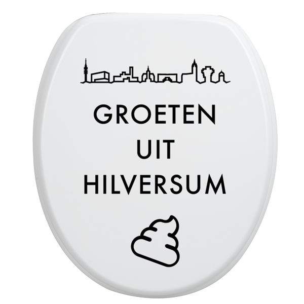 Toiletbrilsticker Hilversum - Zwart