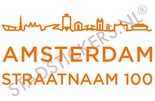 Containersticker Amsterdam - Oranje