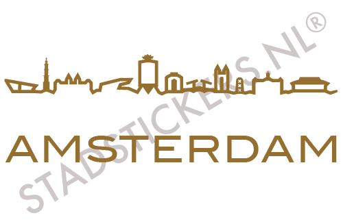 Muursticker Amsterdam - Goud