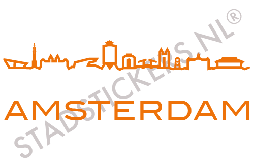 Muursticker Amsterdam - Oranje