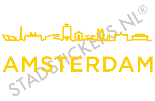 Sticker Amsterdam - Geel