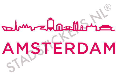Sticker Amsterdam - Roze