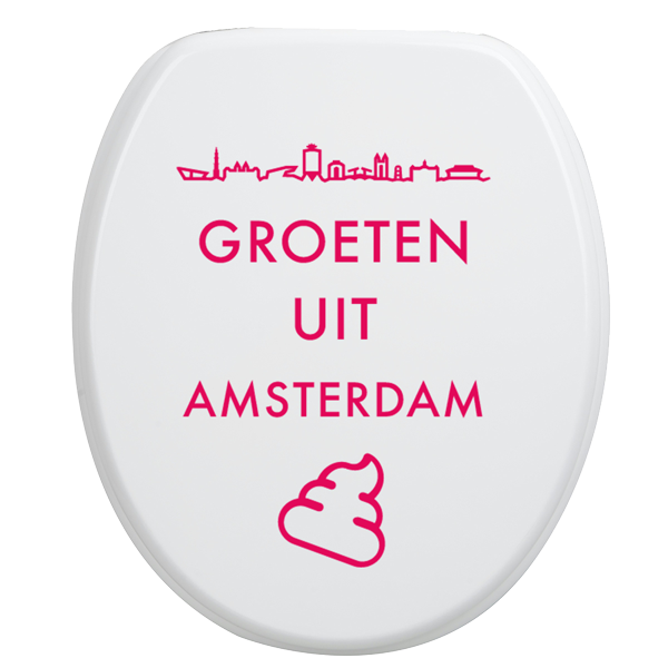 Toiletbrilsticker Amsterdam - Roze