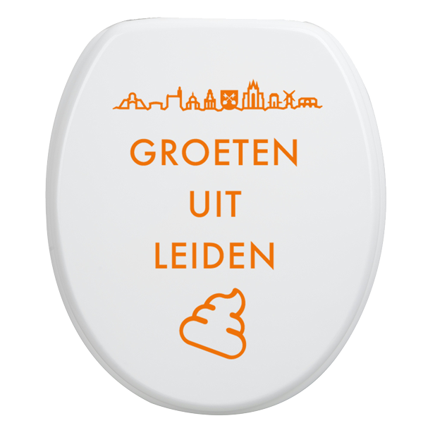 Toiletbrilsticker Leiden - Oranje