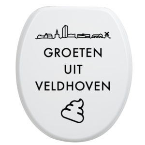 Toiletbrilsticker Veldhoven - Zwart