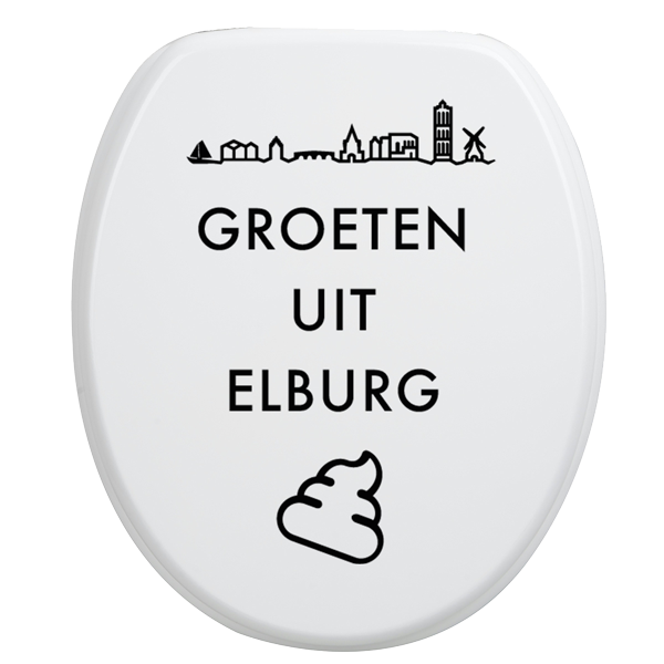 Toiletbrilsticker Elburg - Zwart