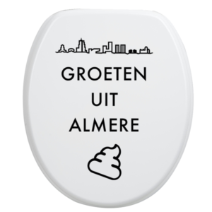 Toiletbrilsticker Almere - Zwart
