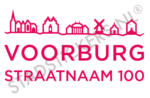 Containersticker Voorburg - Roze