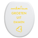Toiletbrilsticker Emmen - Geel