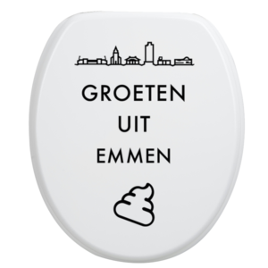 Toiletbrilsticker Emmen - Zwart