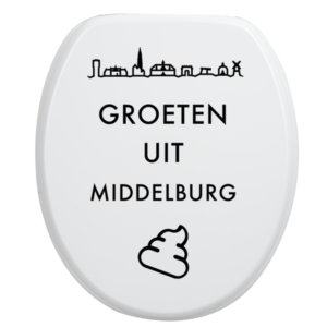 Toiletbrilsticker Middelburg - Zwart