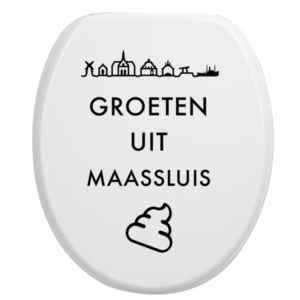 Toiletbrilsticker-Maassluis-Zwart