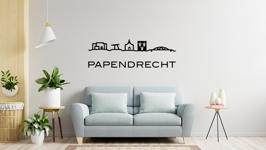 Muursticker-Papendrecht Muursticker - Papendrecht - Afbeelding 1