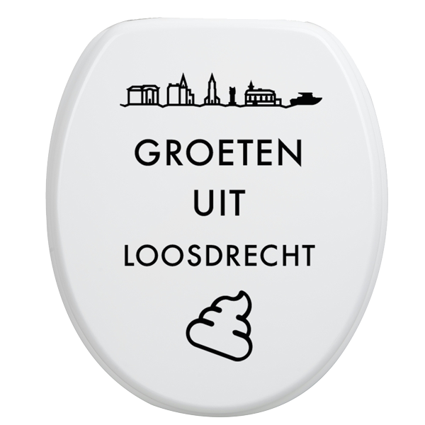 Toiletbrilsticker-Loosdrecht-Zwart Toiletbrilsticker - Loosdrecht - Afbeelding 1