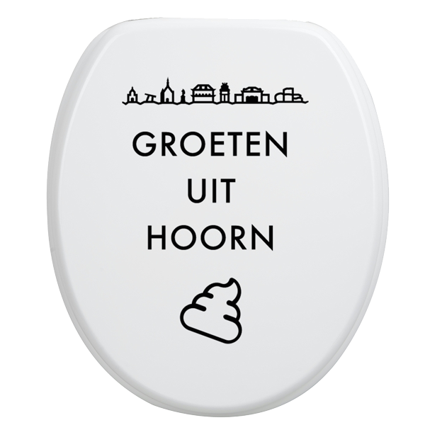 Toiletbrilsticker-Hoorn-Zwart Toiletbrilsticker - Hoorn - Afbeelding 1