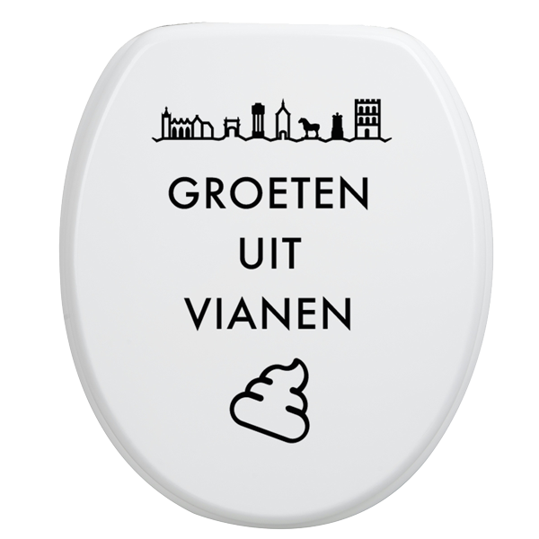 Toiletbrilsticker-Vianen-Zwart Toiletbrilsticker - Vianen - Afbeelding 1