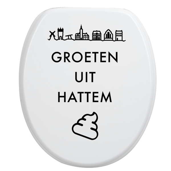 Toiletbrilsticker-Hattem-Zwart Toiletbrilsticker - Hattem - Afbeelding 1