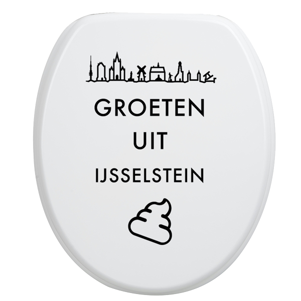 Toiletbrilsticker-IJsselstein-Zwart Toiletbrilsticker - IJsselstein - Afbeelding 1