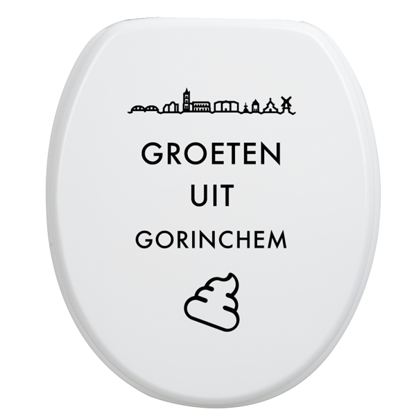 Toiletbrilsticker-Gorinchem-Zwart Toiletbrilsticker - Gorinchem - Afbeelding 1