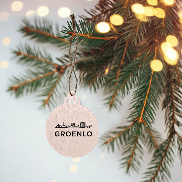 Kerstbal-Hout-Groenlo-Zwart Kersthanger - Groenlo - Afbeelding 4