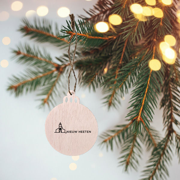 Kerstbal-Hout-Nieuw-Heeten-Zwart Kersthanger - Nieuw Heeten - Afbeelding 4