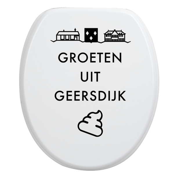 Toiletbrilsticker-Geersdijk-Zwart Toiletbrilsticker - Geersdijk - Afbeelding 1