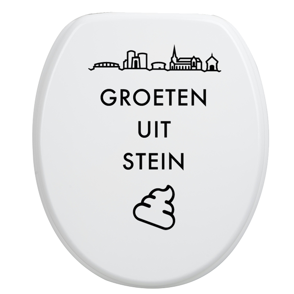 Toiletbrilsticker-Stein-Zwart Toiletbrilsticker - Stein - Afbeelding 1